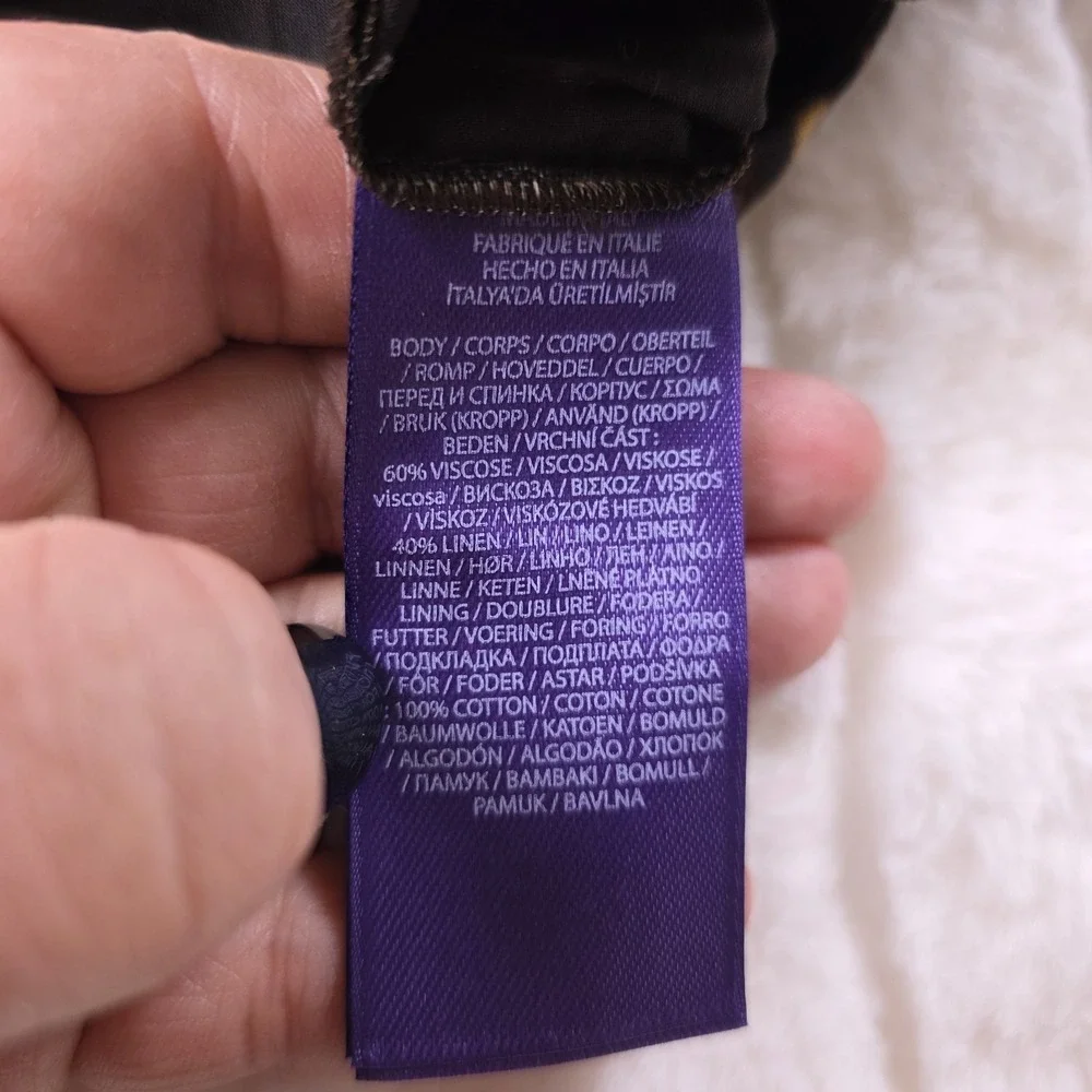 Ralph Lauren Purple Label Daria Ocelot Print Linen Voile Pants Womens 2 $1990 - Picture 11 of 11